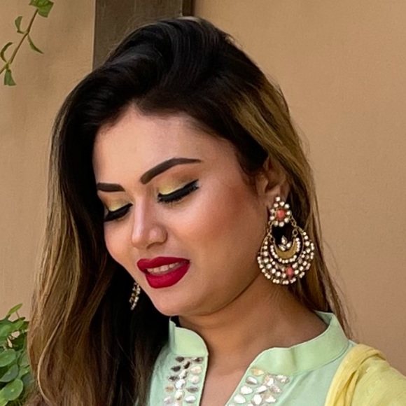 Indian Chandbali Earrings, Wedding Earring, Party Earrings, Indian Party Earring - Picture 2 of 2